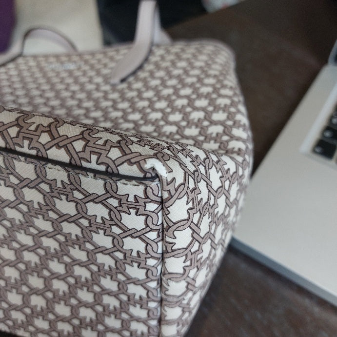 Kate Spade Cream & Taupe Canvas Satchel Bag | Pre Loved |