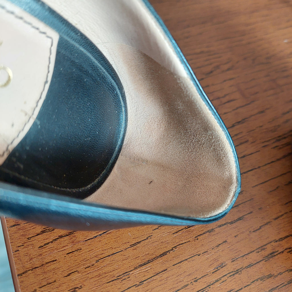 Gucci Black Leather Aneta Double Strip Pumps | Pre Loved |