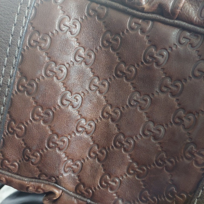 Gucci Brown Guccissima Leather Boston Bag | Pre Loved |