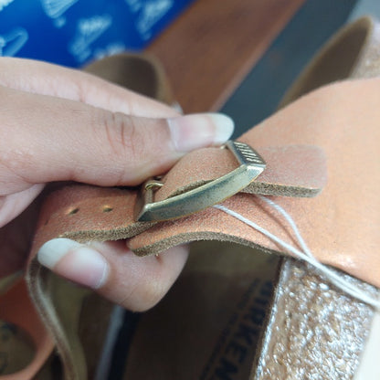 Birkenstock Washed Metallic Sea Copper Leather Gizeh | Brand New |