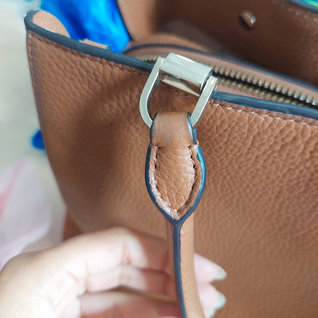 Kate Spade Brown Leather 'Leila' Medium Satchel Bag | Pre Loved |