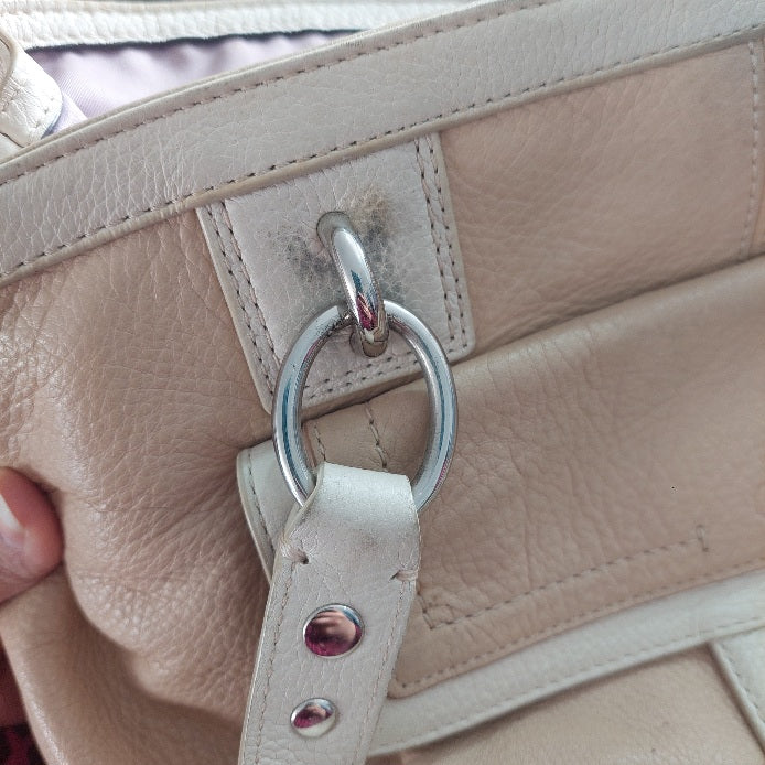 Coach Beige & Ivory Pebbled Leather Penelope Shoulder Bag | Pre Loved |