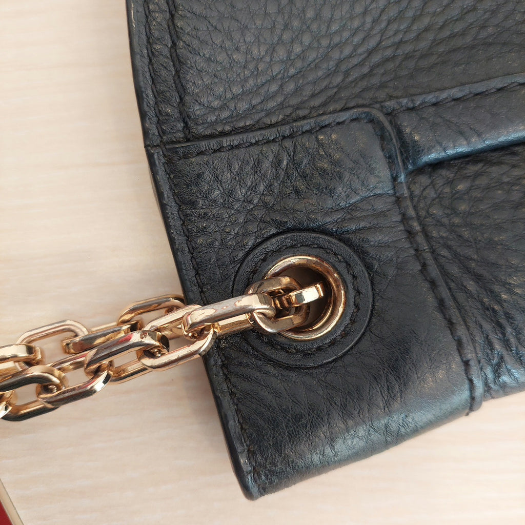 Tory Burch Black Leather Britten Shoulder Bag | Pre Loved |