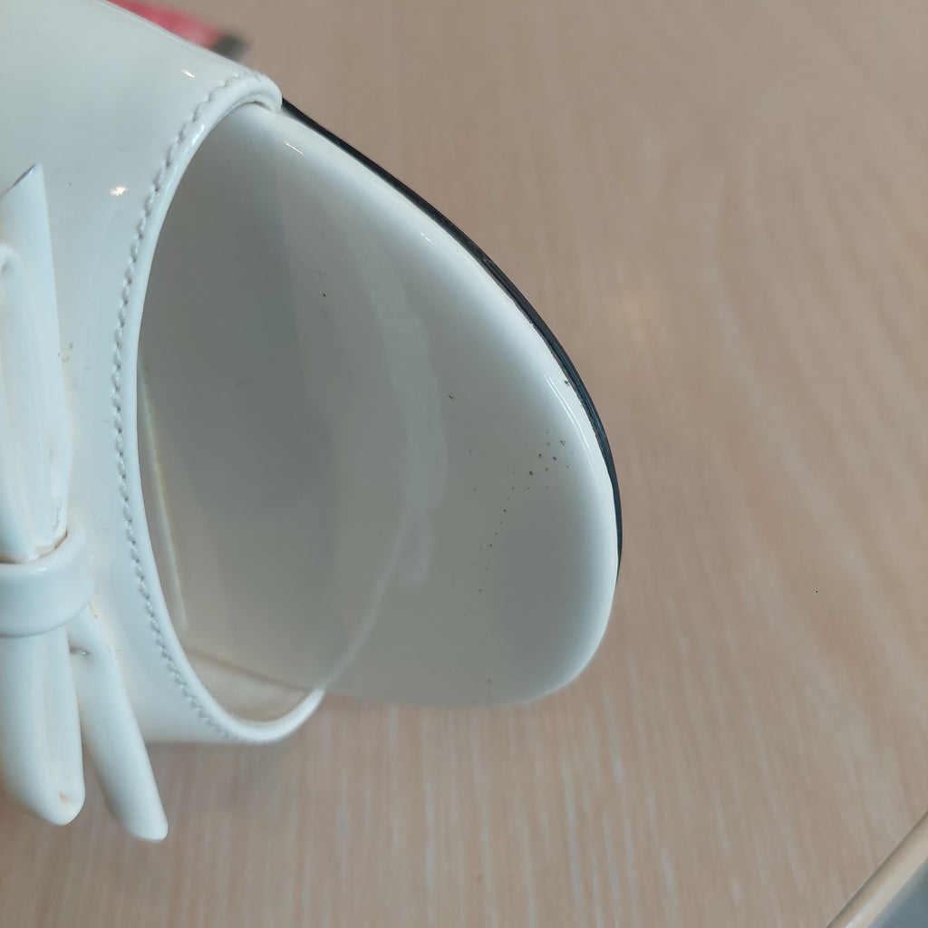 Mango White Bow Leatherette Heels | Gently Used |