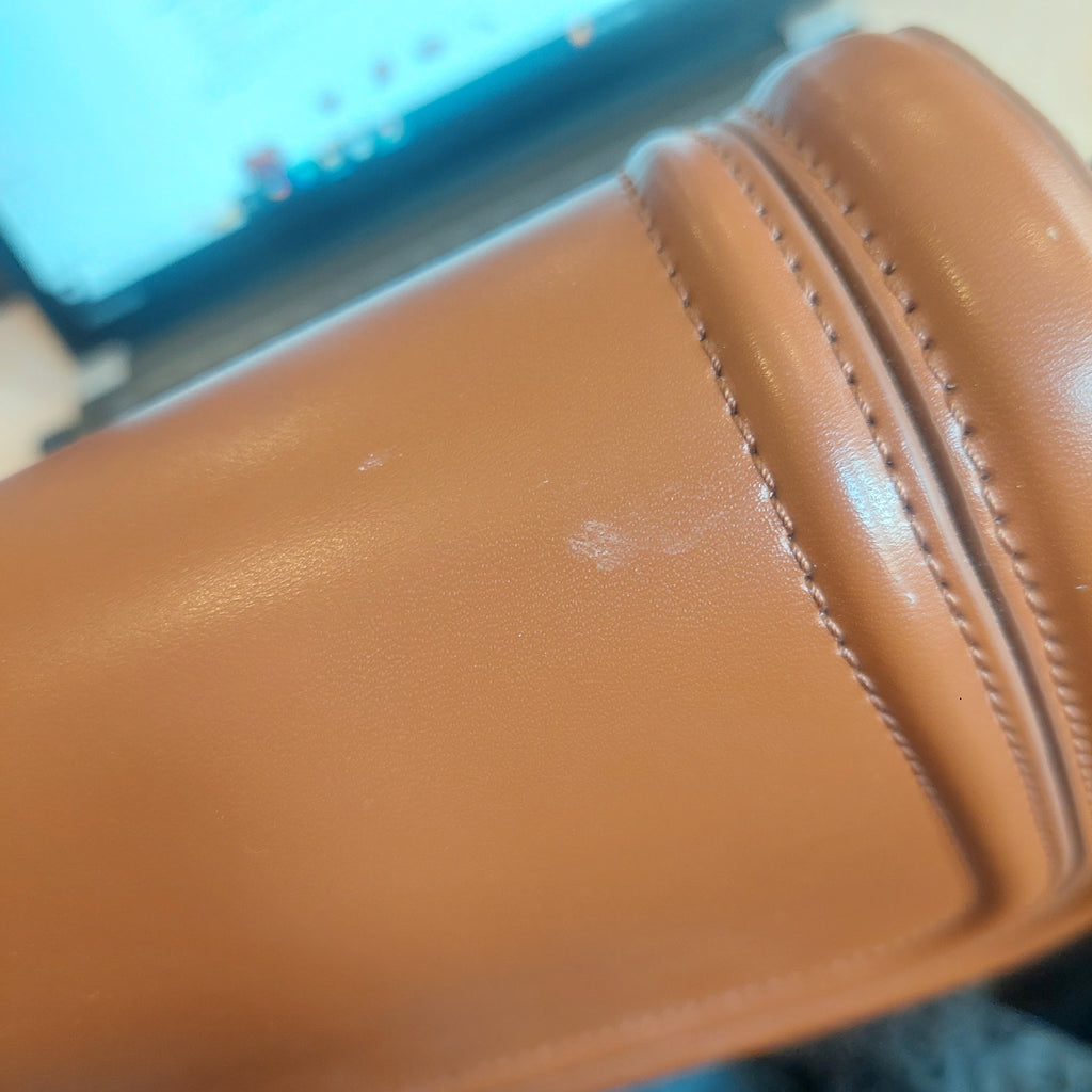 ZARA Tan Leatherette Saddle Crossbody Bag | Pre Loved |