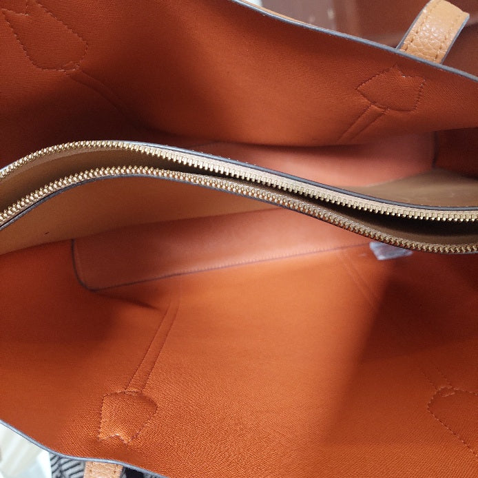 Tory Burch Brown Perry Triple Compartment Leather Tote Bag | Pre Loved |