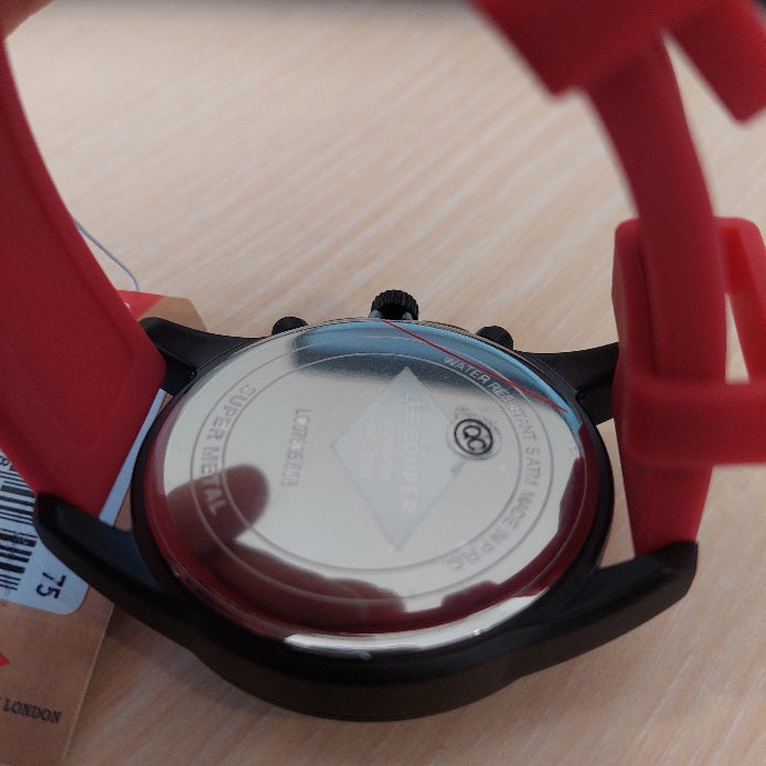 Lee Cooper Men's Multi Function LCO 7635.658 Black Dial & Silicone Strap Watch | Brand New |