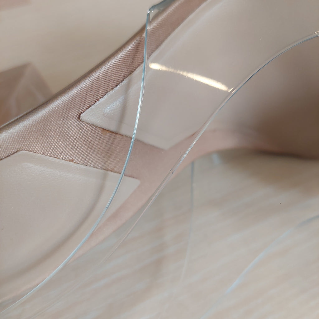 Zara Beige Pointed Toe Embellished Slingback Heels | Like New |