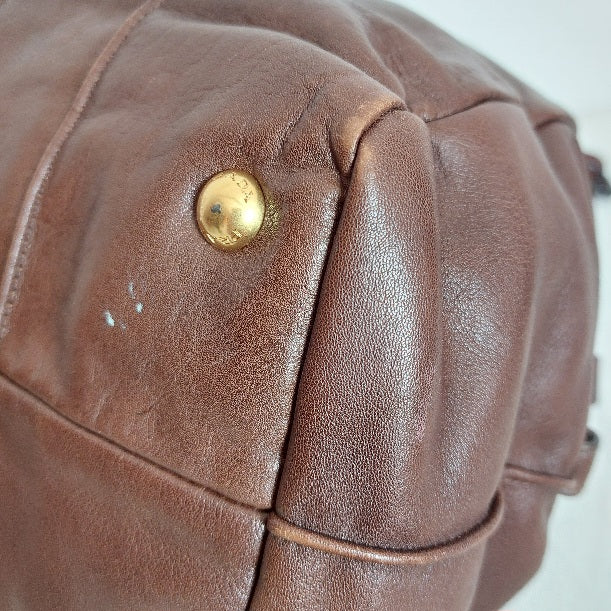 Prada Tan Leather & Plastic Chain Shoulder Bag | Gently Used |