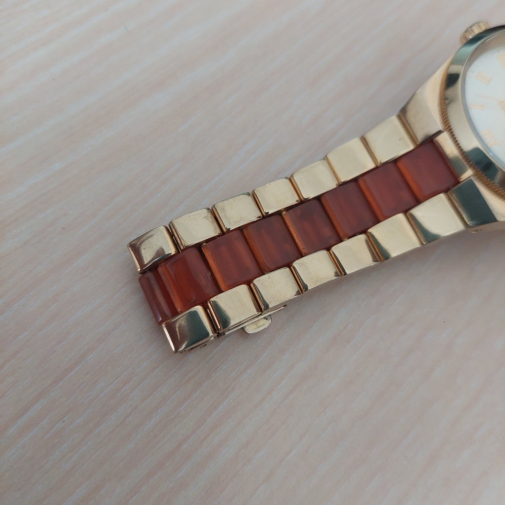 Michael Kors Gold & Orange MK-1653 Channing Stainless Steel Watch | Pre Loved |