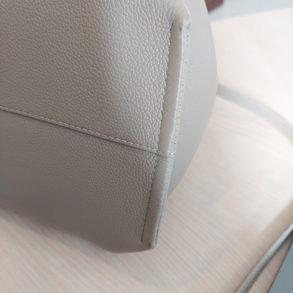 Polene Taupe Textured Leather Numéro Neuf Edition Handbag | Like New |