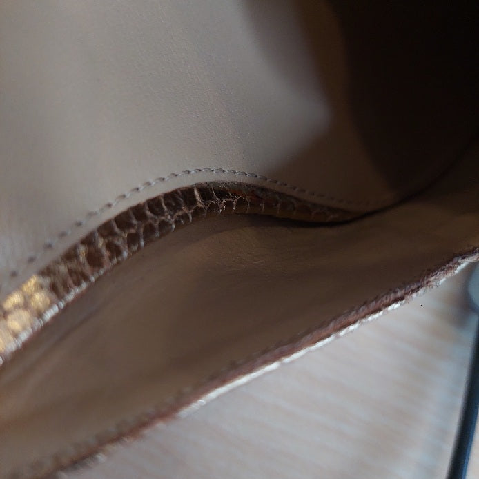 Michael Kors Gold Edie Metallic Nickel Jeweled Leather Sandals | Gently Used |