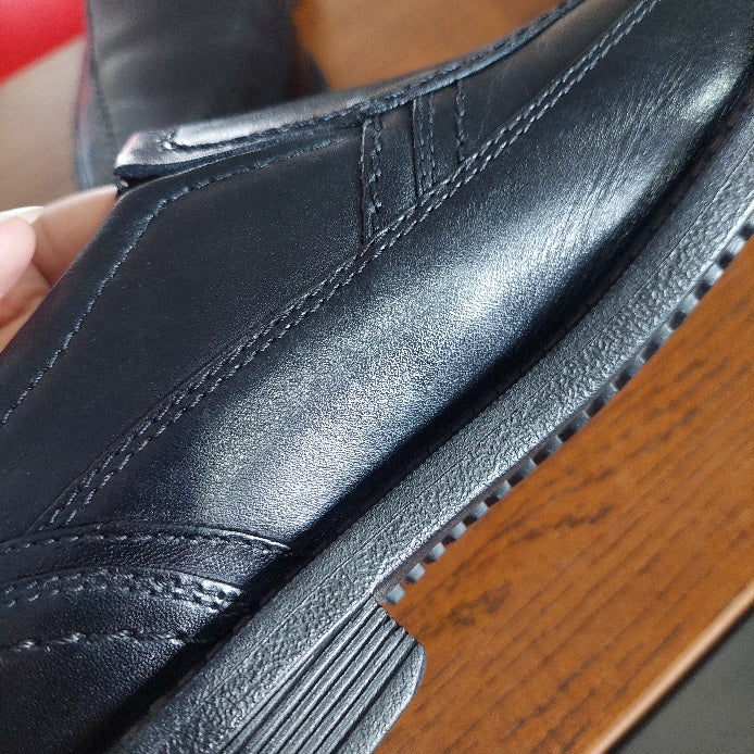 Rock Leader Men's Black 2 Bike Toe Slip On Shoes | Like New |