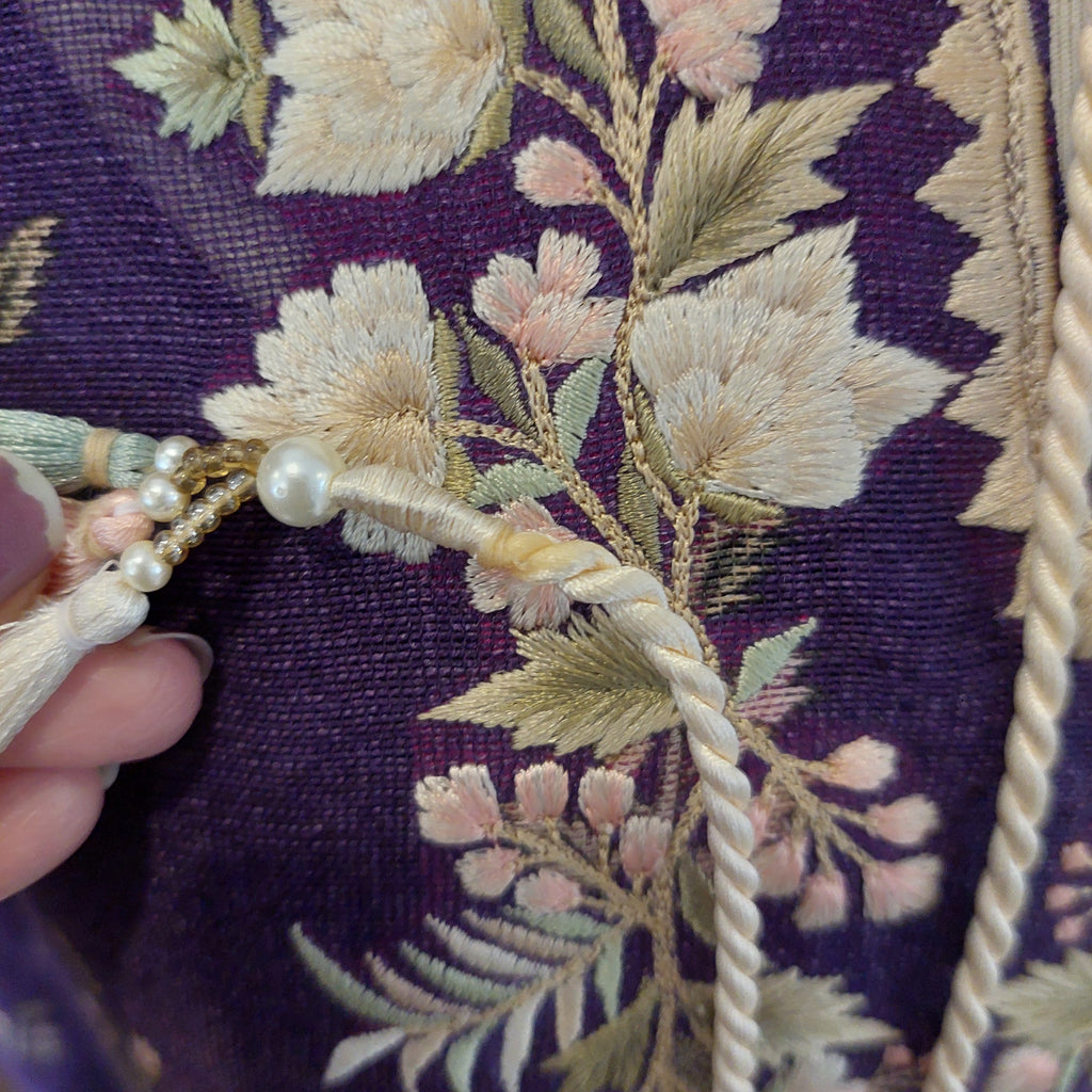 Sania Maskatiya Purple Embroidered Kurta | Gently Used |