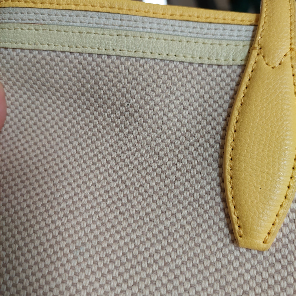 Kate Spade Cream Canvas & Yellow Leather 'All Day' Large Tote Bag | Pre Loved |