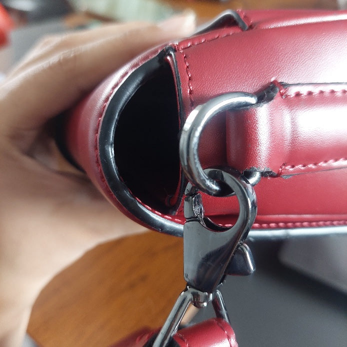 karl lagerfeld Burgundy Leather Crossbody Bag | Gently Used |