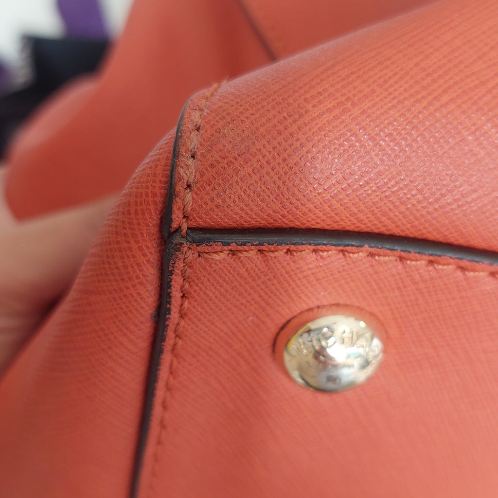 Michael Kors Orange Leather Medium Cynthia Tote | Pre Loved |