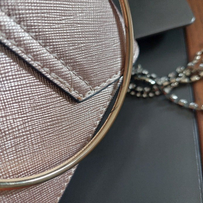 Aldo Rose Gold Metallic Zacchini Tassel Details Crossbody Bag | Pre Loved |