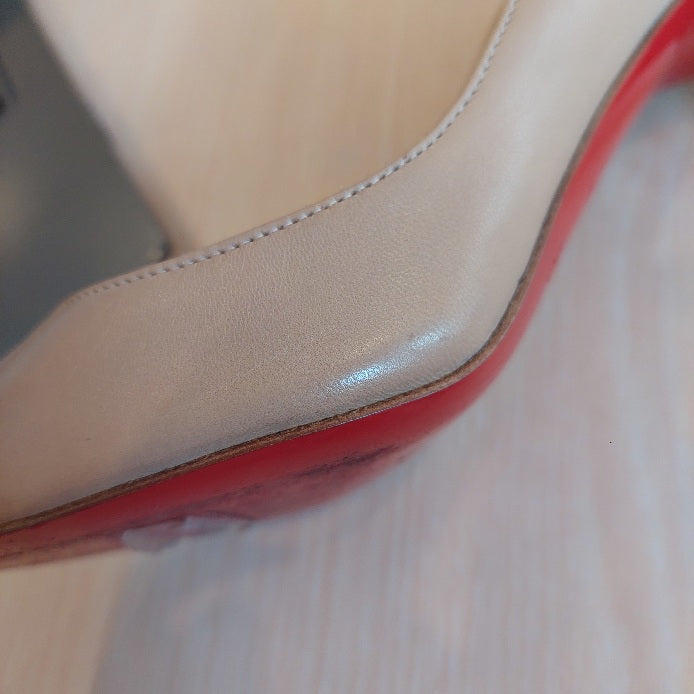 Christian Louboutin BEIGE Leather DECOLTISSIMO Heels | Gently Used |