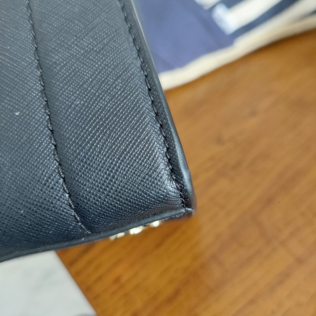 Michael Kors Black Rayne Leather Medium East West Satchel Bag | Gently Used |