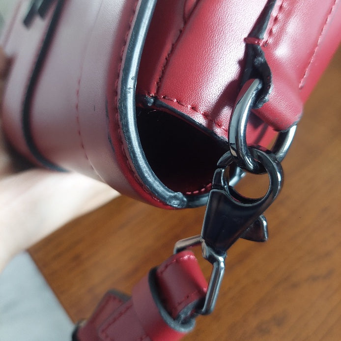 karl lagerfeld Burgundy Leather Crossbody Bag | Gently Used |