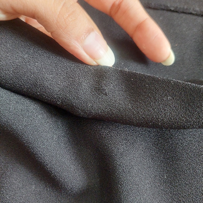 Club Monaco Black V-Neck Pleated Sleeves Top | Pre Loved |