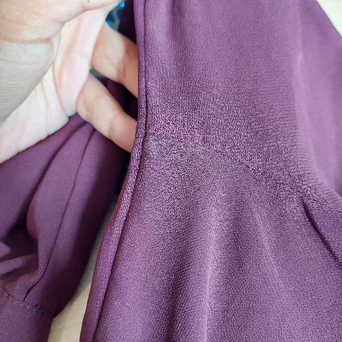 H&M Purple Pleated Button Down Sheer Top | Pre Loved |