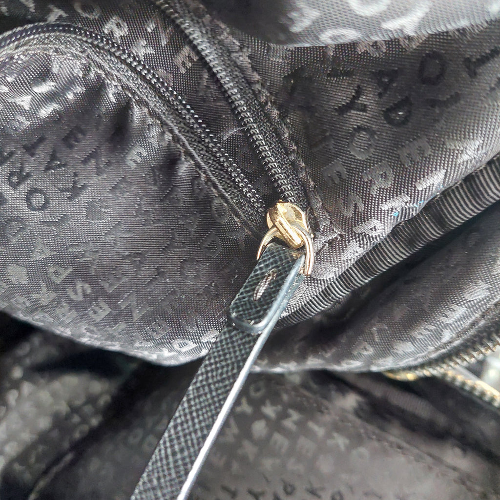 Kate Spade Black Polka Dot Leather Trim Backpack | Pre Loved |