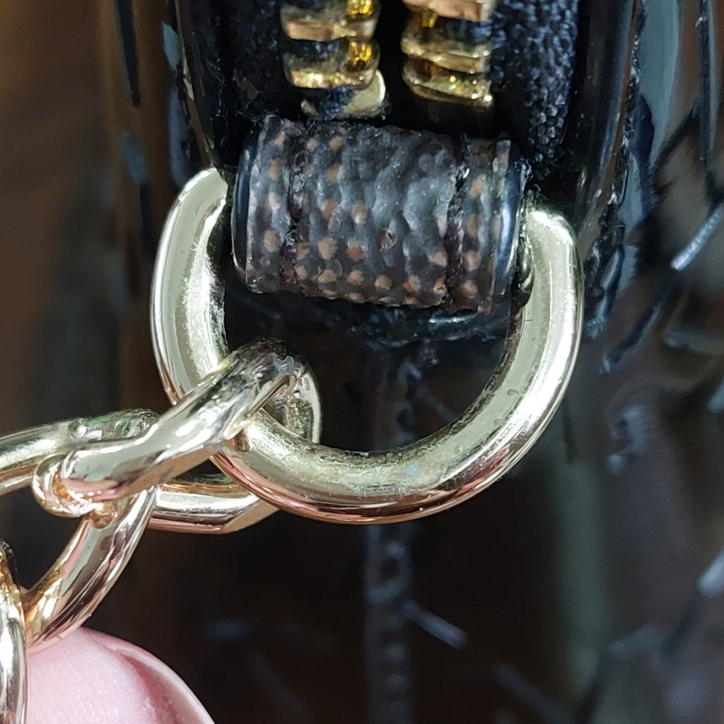 Michael Kors Black & Brown Patent Large Dome Crossbody Bag | Gently Used |