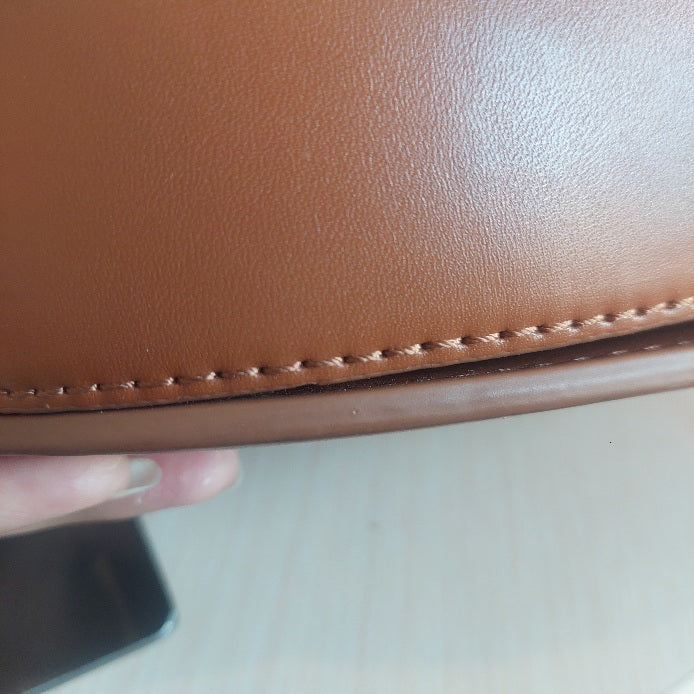 ZARA Tan Leatherette Saddle Crossbody Bag | Pre Loved |