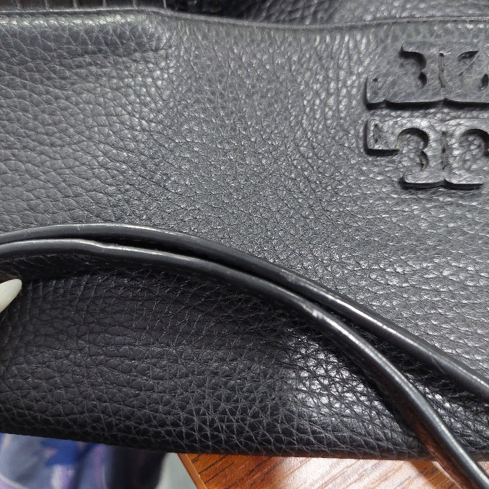 Tory Burch Black Leather Taylor Convertible Foldover Crossbody Bag | Gently Used |