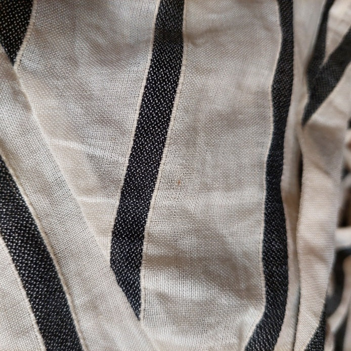Zara Cream & Black Striped Tie Up Detail Top | Pre Loved |