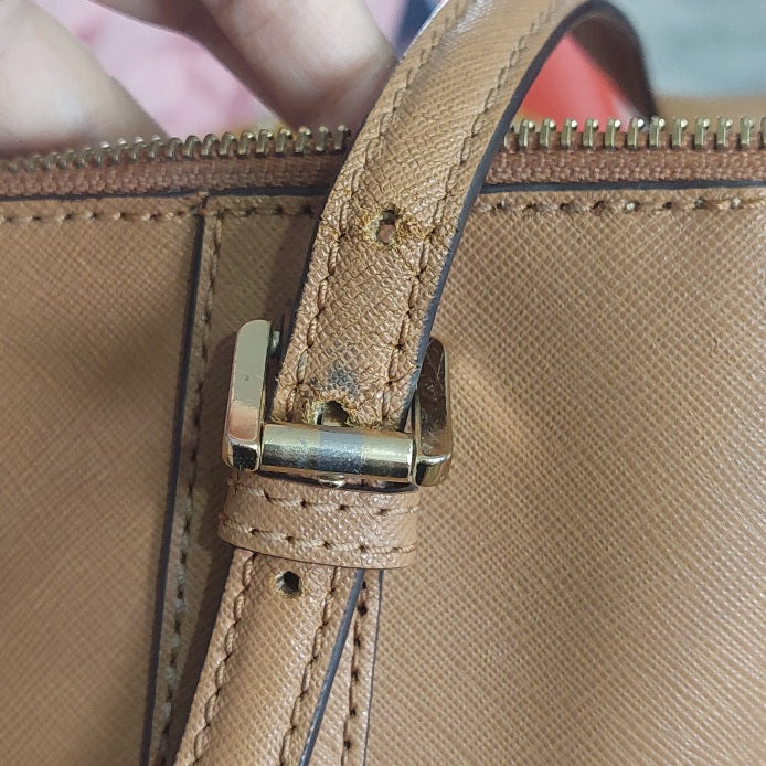 Michael Kors Tan Saffiano Leather Jet Set Tote Bag | Pre Loved |