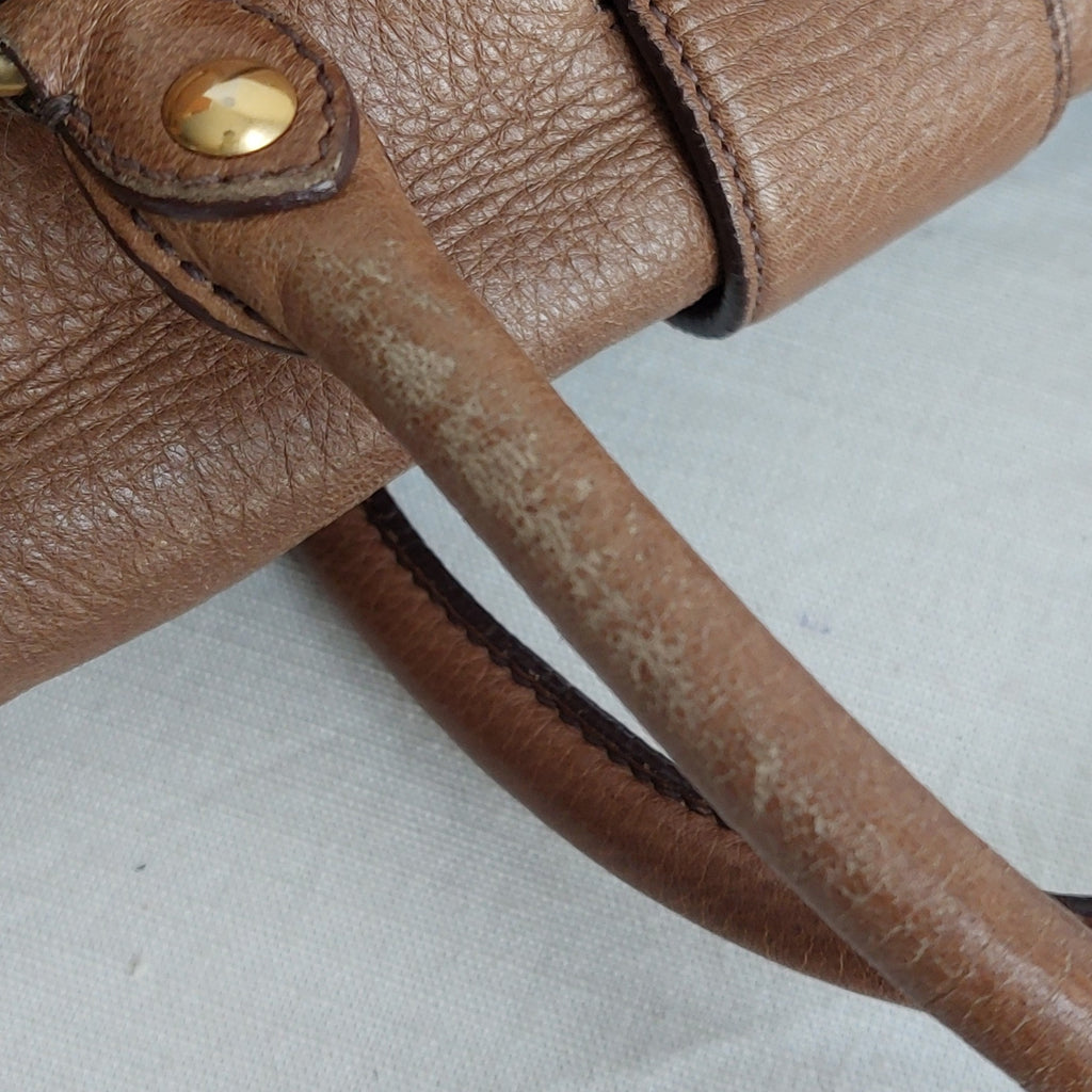 Prada Brown Cervo Leather Dragon Satchel Bag | Pre Loved |