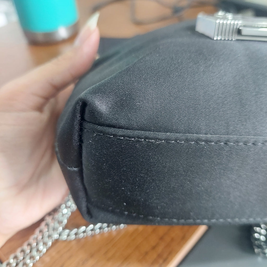 Ted Baker Black Satin Crystal Bow Shoulder Bag | Brand New |