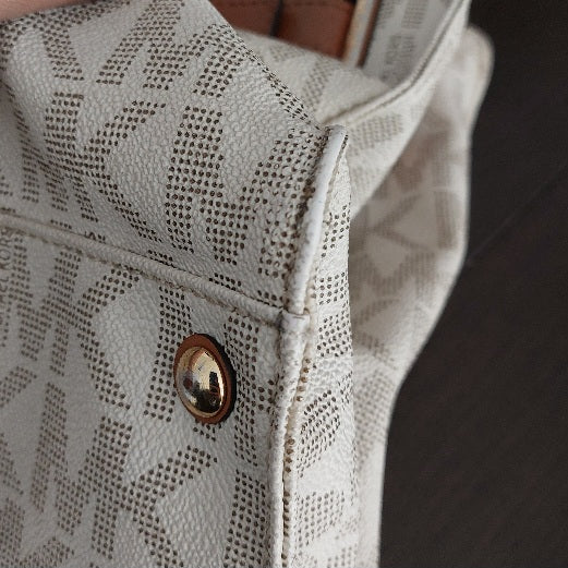 Michael Kors Hamilton Monogram MK Logo Gold Chain Tote Bag | Pre Loved |