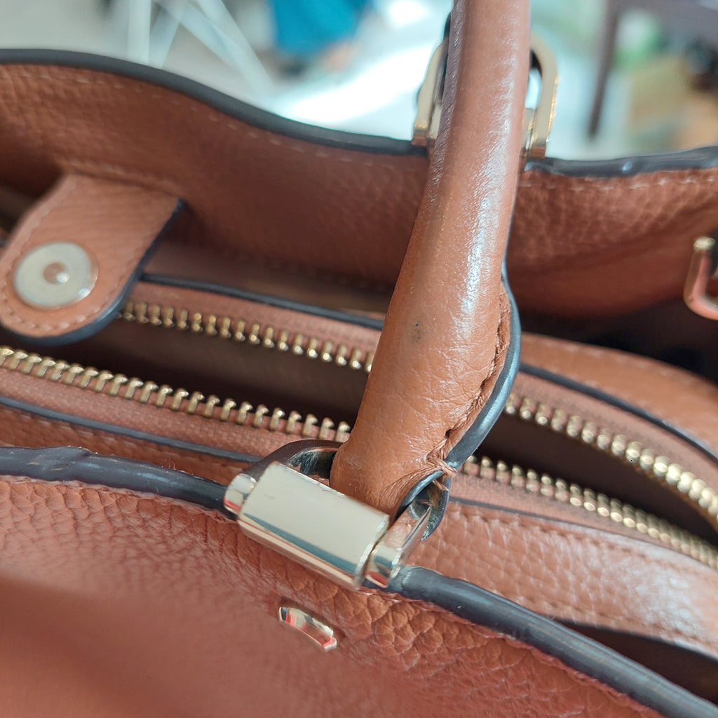 Kate Spade Brown Leather 'Leila' Medium Satchel Bag | Pre Loved |