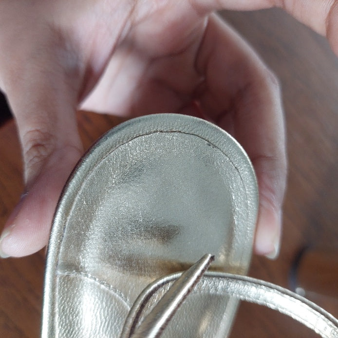 Jimmy Choo Gold Metallic Leather Azie 85 Sandals | Gently used |