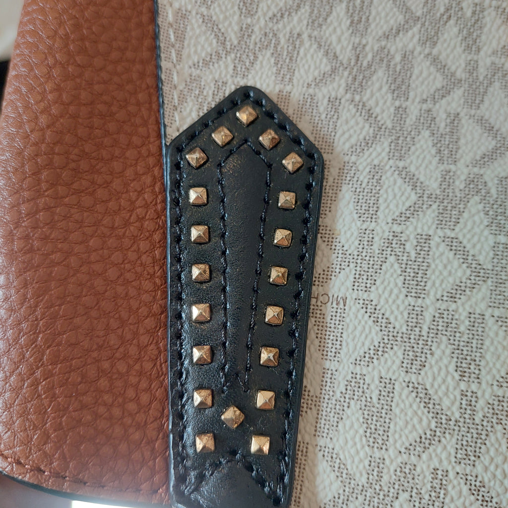 Michael Kors Kimberly Vanilla Studded Small Satchel Bag | Gently Used |