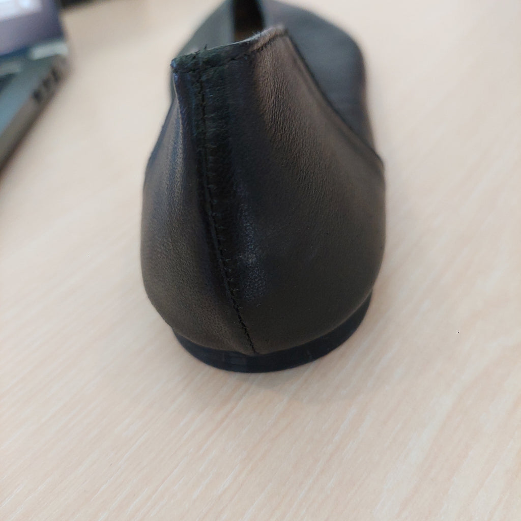 ZARA Black Leather Ballet Flats | Pre Loved |