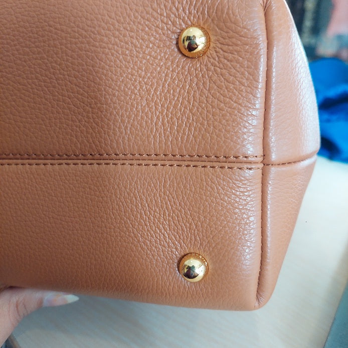 Polene Camel Textured Leather Numéro Un Edition Handbag | Like New |