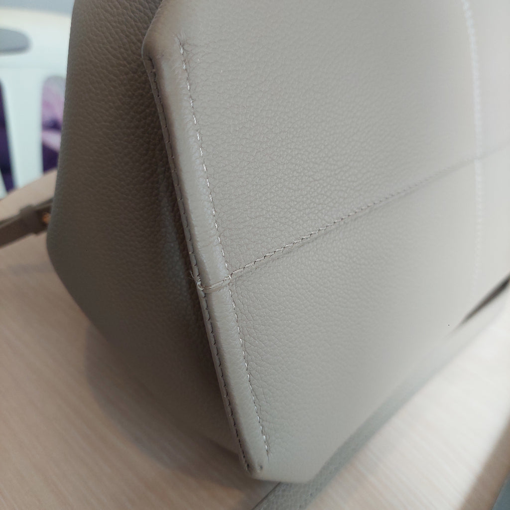 Polene Taupe Textured Leather Numéro Neuf Edition Handbag | Like New |