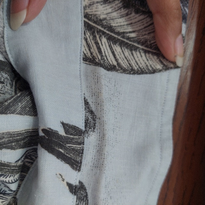 Massimo Dutti Men's Light Blue Floral Print Button Down Shirt | Pre Loved |