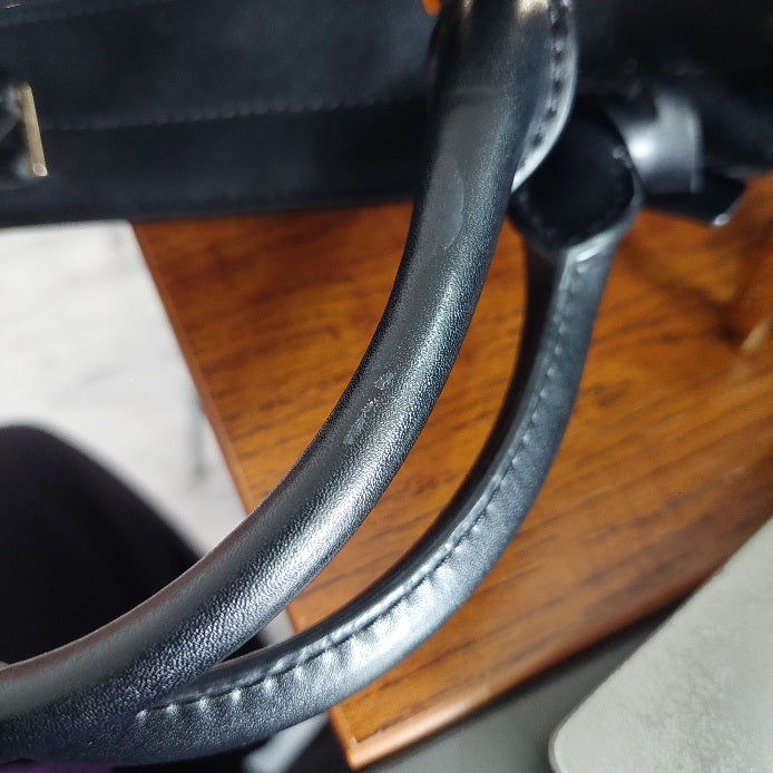 Michael Kors Black Rayne Leather Medium East West Satchel Bag | Gently Used |