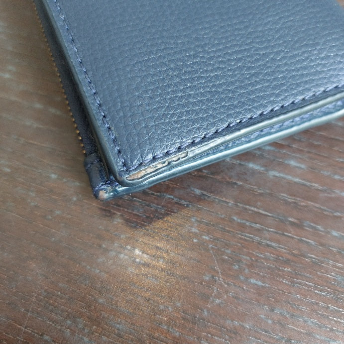 Kate Spade Navy Leather Small Slim Bifold Wallet | Pre Loved |