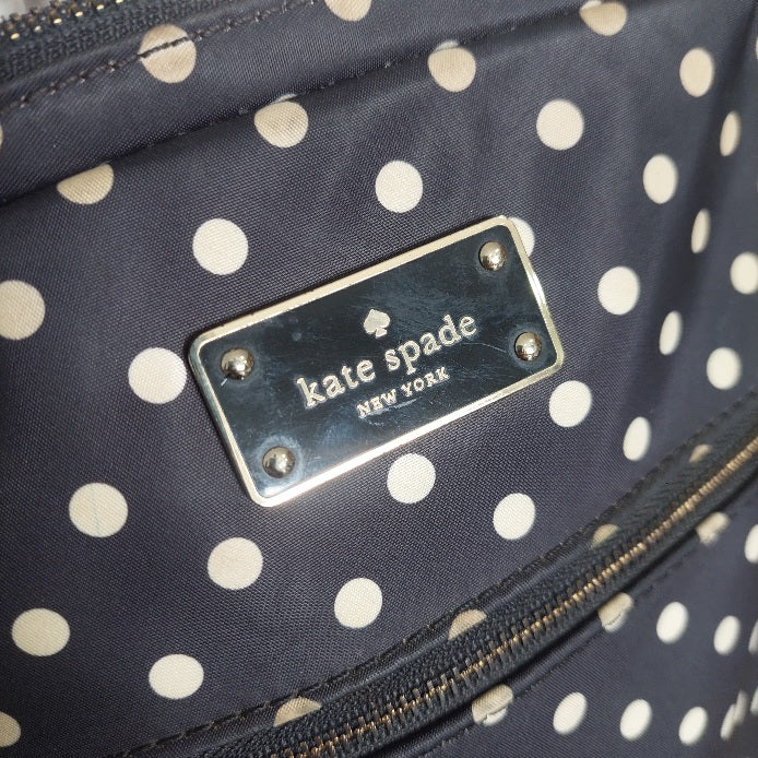 Kate Spade Black Polka Dot Leather Trim Backpack | Pre Loved |