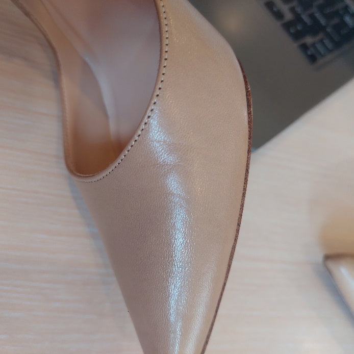 Christian Louboutin BEIGE Leather DECOLTISSIMO Heels | Gently Used |