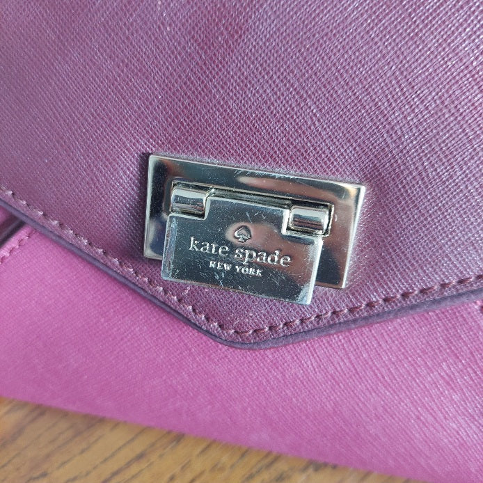 Kate Spade Burgundy Leather Wesley Place Natalie Crossbody Bag | Pre Loved |