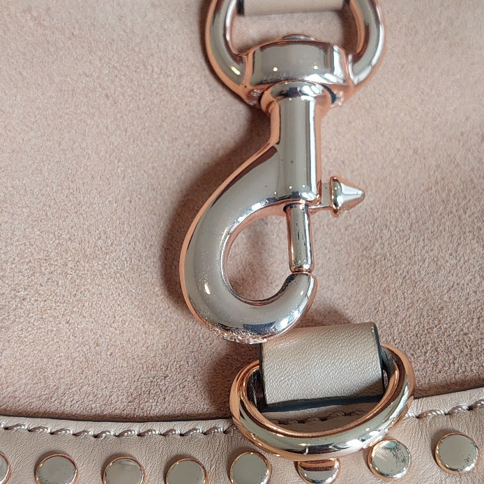 Rebecca Minkoff Tan Leather & Suede Embellished Convertible Backpack Purse | Pre Loved |