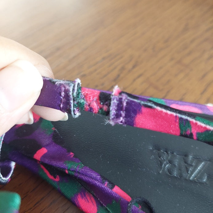 ZARA Purple Satin Bow Detail Slingback Sandals | Brand New |